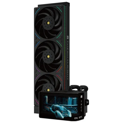Thermalright Wonder Vision 360 UB ARGB Enfriador de CPU AIO Negro, Radiador de 360mm, Pantalla Curva de 2K 60HZ con Resolución de 2400x1080, para