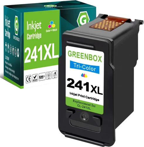 GREENBOX Cartucho de tinta de color remanufacturado 241XL de alto rendimiento para Canon CL-241XL 241 XL para Canon PIXMA MG3620 TS5120 MX532 MX472