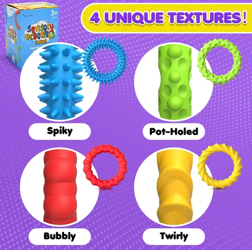 Miniatura 4 de Juguetes Sensoriales Fidget para Niños y Adultos - Paquete de 8 Pulseras Fidget Elásticas Juguetes Sensoriales con Textura y Calmantes