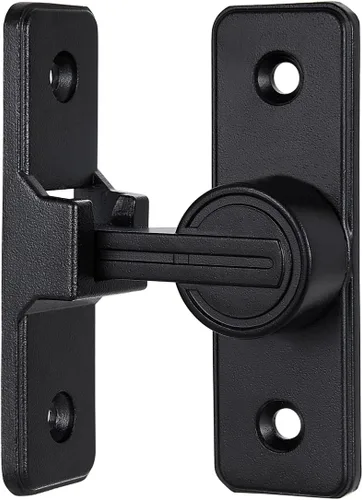 Miniatura 6 de Cerraduras negras para puertas de granero de 90 grados, cerraduras de puerta de granero deslizantes pesadas, aleación de zinc premium para mayor