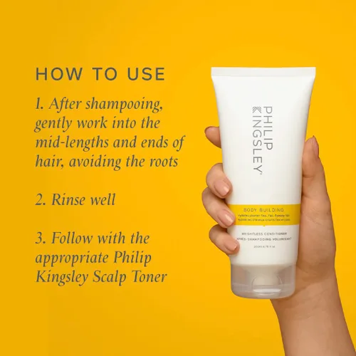 PHILIP KINGSLEY Acondicionador sin peso para culturismo | Acondicionador voluminizador para cabello corto, fino, fino, plano, Flyaway | Hidrata,