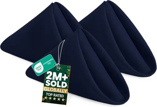 Utopia Home Servilletas de tela azul marino (paquete de 12, 17 x 17 pulgadas), servilletas de cena ideales para fiestas, bodas y almuerzos/cenas