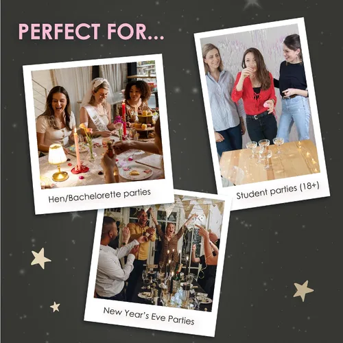 Miniatura 2 de Talking Tables Prosecco Pong - Juego de fiesta de beber, incluye bolas, juegos para despedida de soltera, noche de niñas, cumpleaños, despedida