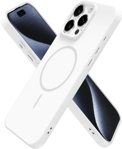 Miniatura 267 de oakxco Funda de silicona Mag Safe para iPhone 17 Pro Max, funda magnética delgada y fina compatible con carga inalámbrica MagSafe, bonita funda Negro