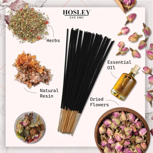 Miniatura 3 de Hosley Aromaterapia Paquete de 480 varillas de incienso lavanda, eucalipto, menta, sándalo, guisante dulce, jazmín, niebla tropical, manzana