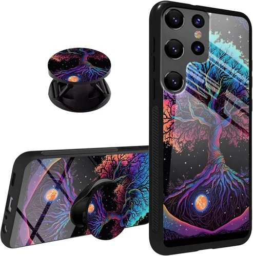 Miniatura 14 de Funda para Samsung Galaxy S22 Ultra Phone Grip con soporte expandible Soporte Soporte Kickstand, TPU suave a prueba de golpes Anti-arañazos Tapa