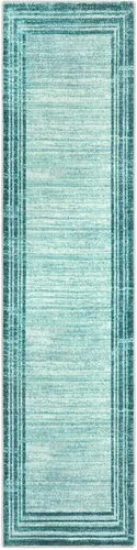 Miniatura 66 de Alfombra de pasillo moderna abstracta Lahome, alfombra lavable turquesa de 2 x 6 pulgadas para entrada, alfombra antideslizante de bajo pelo
