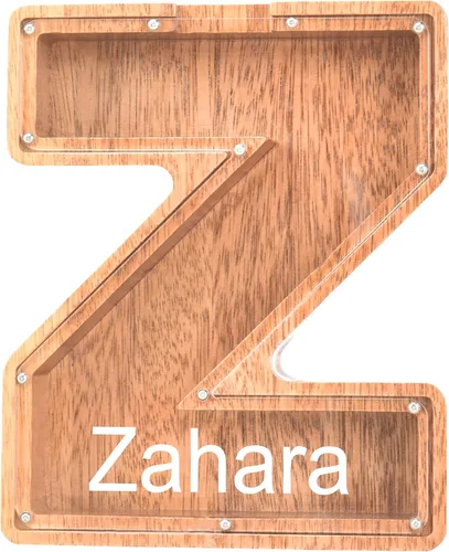 Miniatura 33 de Alcancías con nombre personalizado para niños, alcancía de letras personalizadas, banco de dinero del alfabeto de madera, regalos para niños