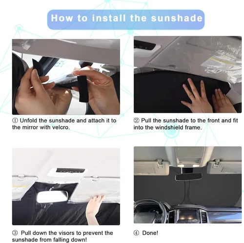 Miniatura 6 de SXCY Parasol para parabrisas Kia NIRO 2023-2026, accesorios 2021-2024 2025 2026 NIRO EV 2023-2026, 2023-2025, 2026, parasol plegable para rayos UV