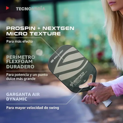 Miniatura 5 de Selkirk Sport Paletas de pickleball Amped Ensambladas en los Estados Unidos Amped Control o Amped Pro Pala de pickleball de fibra de vidrio