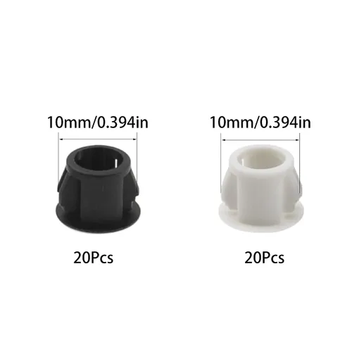 Miniatura 2 de 40 tapones de plástico de 0.394 in/0.4 pulgadas, tipo empotrado, tubo de orificio de bloqueo a presión para muebles, postes de esgrima, tapas
