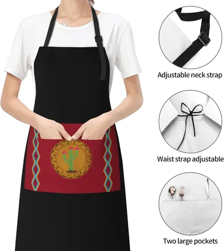 Miniatura 6 de Adjustable Panteera Wayuu Apron For Men Women Waterproof With Pockets Bib Kitchen Cooking Chef Restaurant Aprons