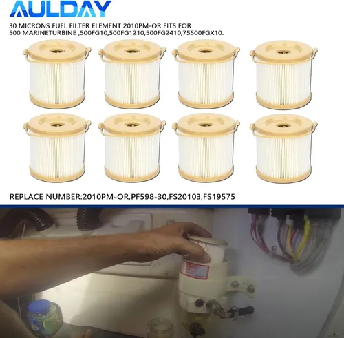 Miniatura 2 de 2010PM-OR 8 piezas AULDAY de 30 micrones de repuesto para turbina 500FH 500FG Marine 500 Series 500FG30 500FG1230 500FG2430 y 75500FGX30