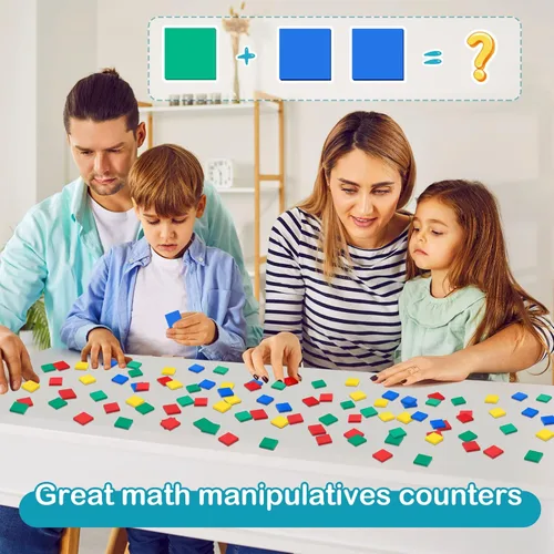Miniatura 6 de Jexine 800 unidades de azulejos cuadrados de espuma, azulejos cuadrados de clasificación de color, contadores de matemáticas, manipuladores, juguete