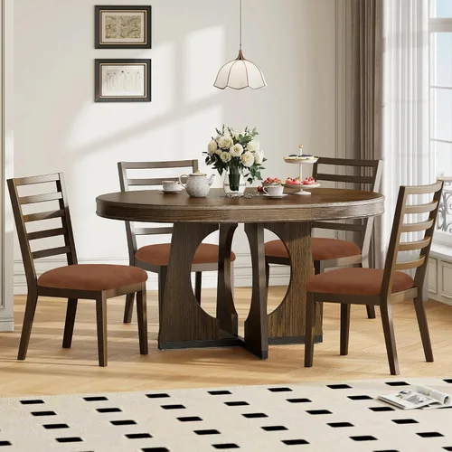 Miniatura 8 de Smiry - Fundas de terciopelo para silla de comedor, juego de 2, ajuste elástico, extraíbles y lavables, fundas deslizables para cojín de asiento