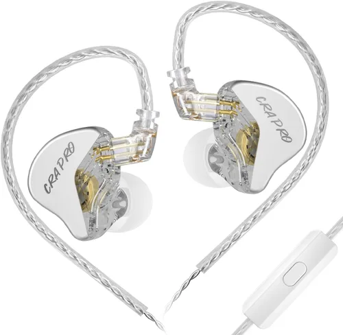 Miniatura 14 de Monitor intrauditivo CCA CRA - Auriculares IEM con controlador dinámico de diafragma ultrafino, auriculares con graves con cable extraíble de 2