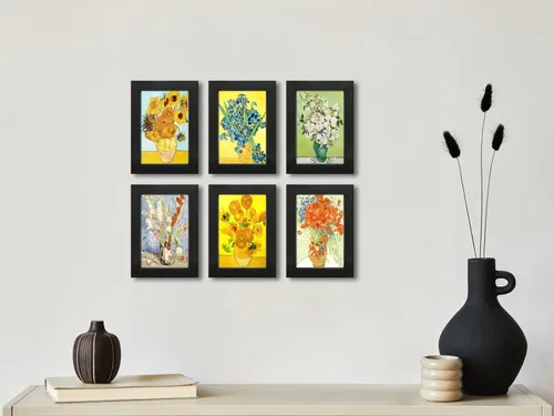 Miniatura 4 de Juego de 6 marcos de fotos de 4 x 6 con cristal real para imágenes de 4 x 6 sin paspartú, marcos de fotos para galería de pared o mesa