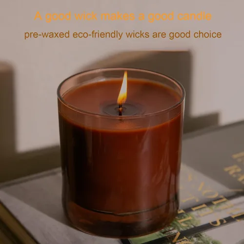 Miniatura 5 de 100 mechas ecológicas de 6 pulgadas para hacer velas recubiertas con cera de soja natural, hilos de algodón de bajo humo tejidos con papel con 20