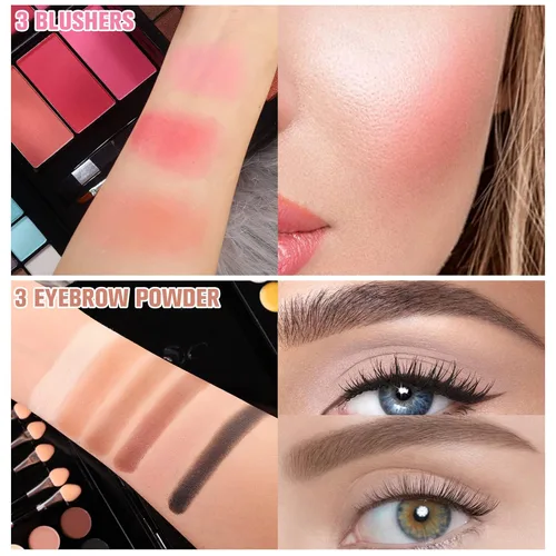 Miniatura 5 de Kit de maquillaje profesional de 177 colores para mujeres y niñas, kit completo de regalo con espejo, paleta de maquillaje todo en uno que incluye