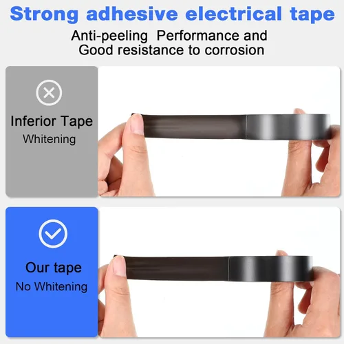 Miniatura 3 de Qilery Paquete de 60 cintas eléctricas impermeables de 3/4 pulgadas x 65 pies para cualquier clima bajo 600 V, envoltura de alambre aislante