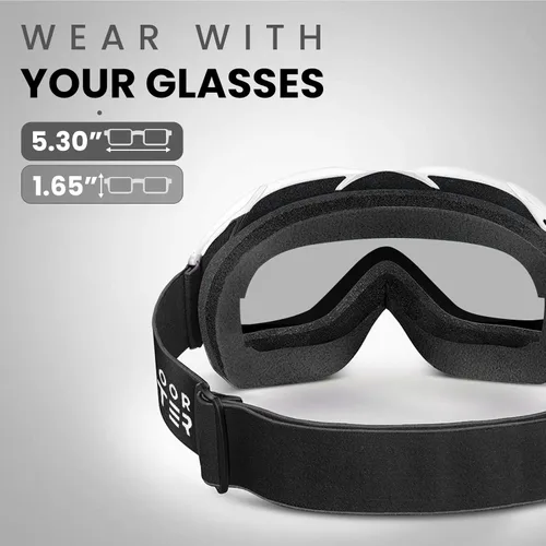 Miniatura 109 de OutdoorMaster OTG Gafas de esquí – Gafas sobre lentes para esquí y snowboard para hombres, mujeres y jóvenes – 100% de protección UV A1-vlt 46%
