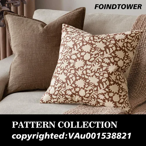 Miniatura 3 de Foindtower - Juego de 2 fundas de almohada decorativas con flores neutras estilo farmhouse, fundas de almohada boho para sofá, sofá cama