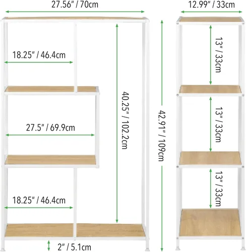Miniatura 7 de mDesign Organizador de estante de almacenamiento de metal de mediados de siglo, 4 niveles, uso en baño, cocina, entrada, pasillo, vestíbulo