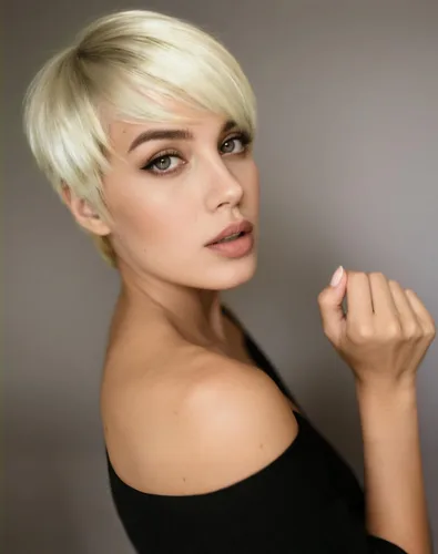 Miniatura 10 de QUEENTAS Pixie - Pelucas rubias cortas en capas para mujeres blancas y negras, cabello sintético (rubio mezclado con marrón)