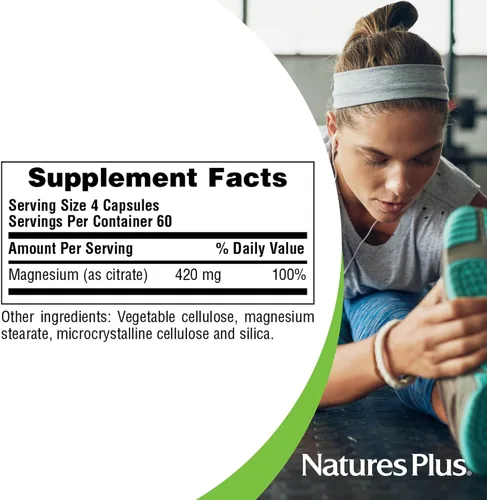 Miniatura 4 de NaturesPlus Kalmassure Magnesio - 400 mg, 90 cápsulas veganas - Suplemento natural para aliviar el estrés, apoya la relajación nerviosa y muscular