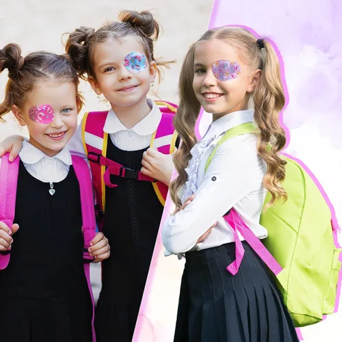 Miniatura 3 de Geyoga 80 parches adhesivos para los ojos para niños, parches adhesivos de algodón suave y transpirable para ambliopía y ojos perezosos, vendajes