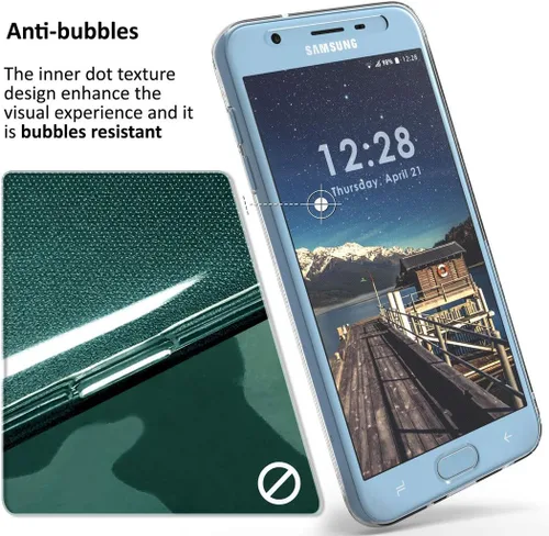 Miniatura 5 de Funda transparente para Galaxy J3 2018, nueva envoltura de 360 grados [protección de cuerpo completo] Funda delgada de TPU transparente