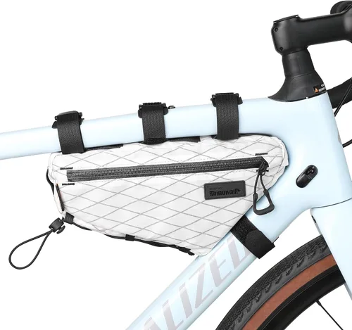 Miniatura 17 de Rhinowalk Bolsa de Marco Frontal de Bicicleta Bolsa Bajo Tubo Superior Triangular Accesorios de Ciclismo de 1.7L de Nylon Ligero para Bicicleta
