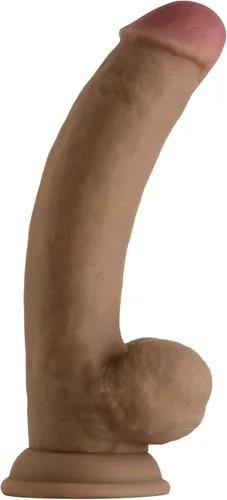 Miniatura 15 de Model C - Consolador realista curvado hacia abajo con bolas, juguetes sexuales de silicona líquida de doble densidad para mujeres y hombres