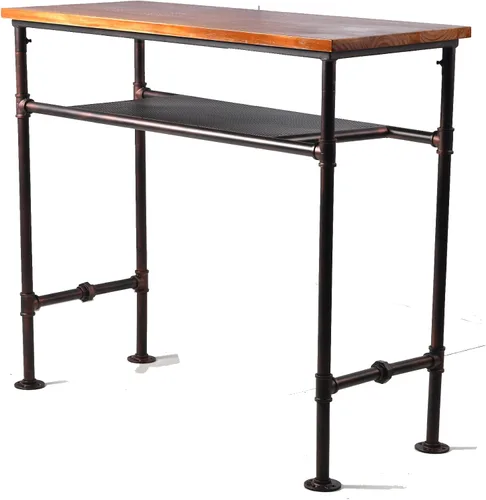 Miniatura 4 de Mesa rectangular de madera de pino maciza de 41.3 pulgadas de altura, barra de bar rectangular de altura para cocina, comedor con estante adicional