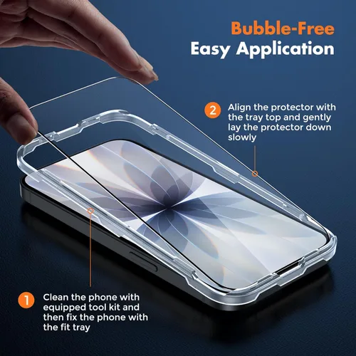 Miniatura 4 de UNBREAKcable Protector de Pantalla para iPhone 17, Paquete de 3 Protectores de Pantalla de Vidrio Templado de Cobertura Completa