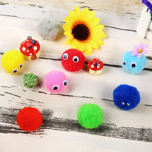 Miniatura 5 de Pllieay 120 pompones grandes de 2 pulgadas, bolas de pompón gigantes esponjosas para proyectos de artes y manualidades, fabricación y bolas