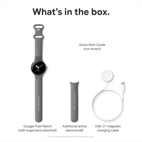 Miniatura 9 de Google Pixel Watch, caja plateada pulida de 1.614 in con correa activa carbón, reloj inteligente Android, actividad Fitness, sueño, seguimiento