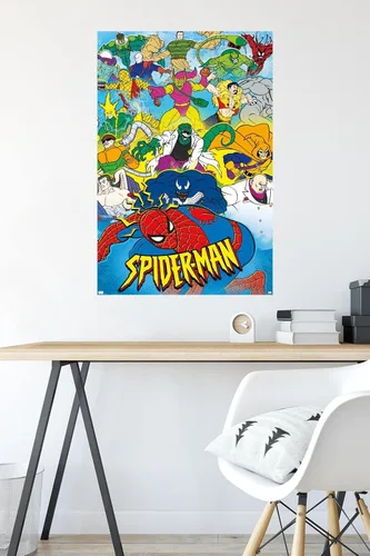 Miniatura 4 de Marvel Comics Spider-Man - Póster animado de pared de los años 90, 34 pulgadas de largo x 22.4 W, versión premium sin marco
