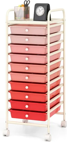 Miniatura 20 de Carrito de almacenamiento con ruedas de 15 cajones, carrito de almacenamiento móvil con ruedas bloqueables para manualidades, herramientas, Negro