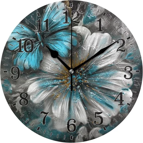 Miniatura 18 de JUNZAN Reloj de bañera con vino romántico espumoso y velas, reloj de pared silencioso de 10 pulgadas, pequeño reloj redondo, decoración de cocina