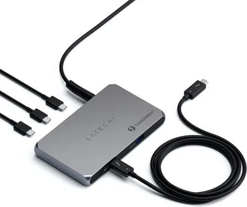 Miniatura 7 de Satechi Hub delgado Thunderbolt 4 5-en-1, carga USB C de 60W, pantalla única de 8K o doble de 4K, 4 puertos Thunderbolt 4, USB 3.2 Gen2, compatible