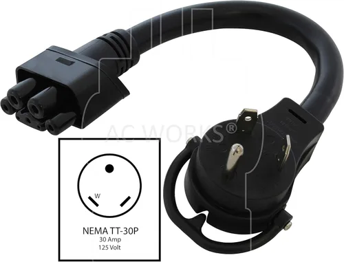 Miniatura 2 de AC WORKS Adaptador de carga EV para uso Tesla (TT-30P RV/Trailer 30A Gen2)