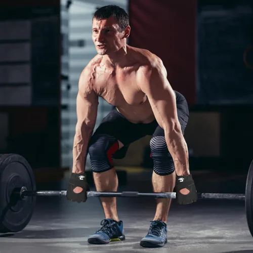 Miniatura 7 de SAWANS Guantes de gimnasio para hombres y mujeres, guantes de levantamiento de pesas, entrenamiento transpirable, agarre antideslizante, protección