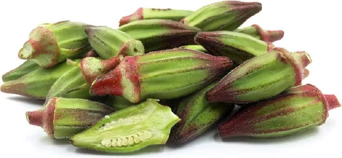 Hill Country Red Okra Seeds – Paquete de 50 semillas – Sin OGM – Hermosas plantas altas de tallo rojo producen vainas anchas verdes teñidas de rojo