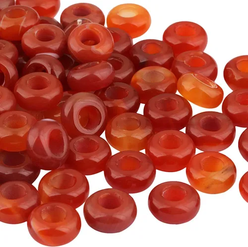 Miniatura 7 de TUMBEELLUWA Rondelle - Cuentas de piedras preciosas naturales para la fabricación de joyas, cuentas sueltas de agujero grande, paquete de 15