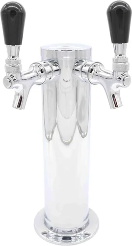 Miniatura 15 de K&B - Torre Kegerator de cerveza de doble grifo de 3 pulgadas, personalizable (grifo cromado, mango de grifo de acero inoxidable)