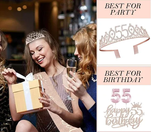 Miniatura 50 de Decoraciones de cumpleaños de 30 años para ella, banda y corona de cumpleaños de 30 años, adorno para pastel de cumpleaños y velas, tarjeta