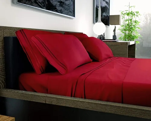 Miniatura 35 de DREAMCARE Juego de sábanas Queen – 6 piezas Sábanas de enfriamiento – hasta 15” Sábanas profundas tamaño Queen – Colección 2500 Supreme – Extra 03
