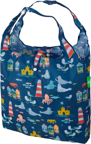 Miniatura 8 de ECO CHIC Bolsas plegables reutilizables para comestibles, bolsa de compras ligera, reciclada y reutilizable, bolsa plegable impermeable Gafas Gatos
