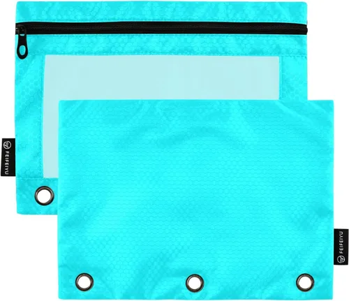 Miniatura 17 de Firebrick Zipper Pencil Pouch for 3 Ring Binder with Clear Window,Pencil Case 2 Pack Firebrick
